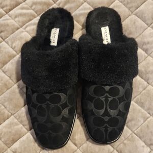 Coach Women's Black Cozy Slippers